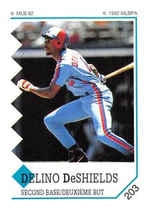 1992 Panini Stickers (Canadian) #203 Delino DeShields Front