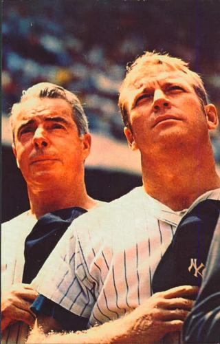 1970 New York Yankees Clinic Day Postcards #NNO Joe DiMaggio / Mickey Mantle Front