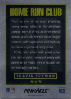 1993 Pinnacle Home Run Club #48 Travis Fryman Back