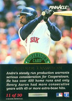 1993 Pinnacle Cooperstown - Dufex #11 Andre Dawson Back