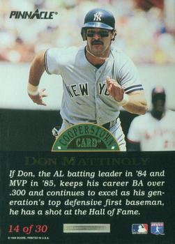 1993 Pinnacle Cooperstown - Dufex #14 Don Mattingly Back