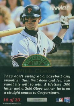 1993 Pinnacle Cooperstown - Dufex #16 Will Clark Back