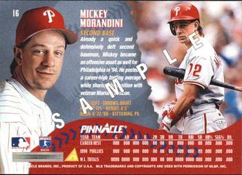 1995 Pinnacle - Samples #16 Mickey Morandini Back