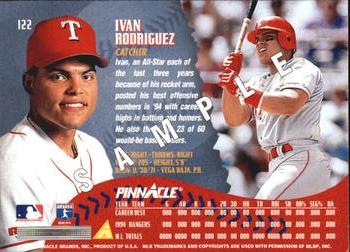 1995 Pinnacle - Samples #122 Ivan Rodriguez Back