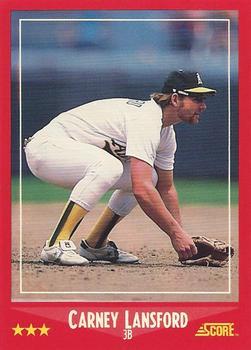 1988 Score - Glossy #253 Carney Lansford Front