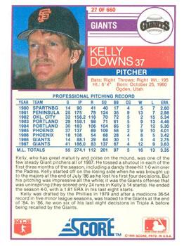 1988 Score - Glossy #27 Kelly Downs Back