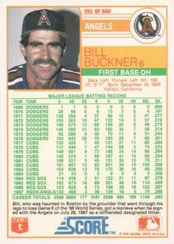 1988 Score - Glossy #591 Bill Buckner Back