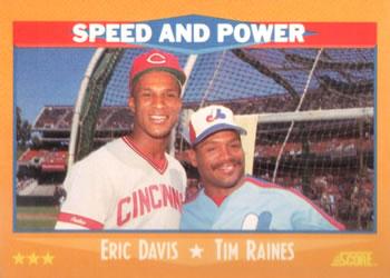 1988 Score - Glossy #649 Eric Davis / Tim Raines Front