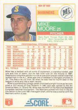 1988 Score - Glossy #464 Mike Moore Back