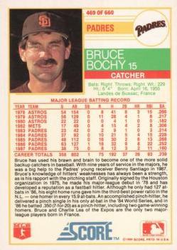 1988 Score - Glossy #469 Bruce Bochy Back