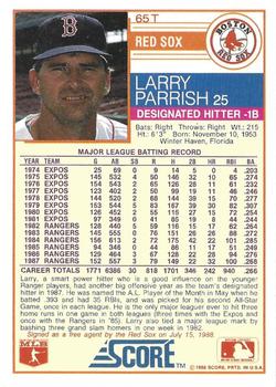 1988 Score Rookie & Traded - Glossy #65T Larry Parrish Back