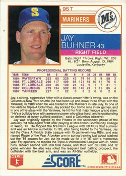 1988 Score Rookie & Traded - Glossy #95T Jay Buhner Back