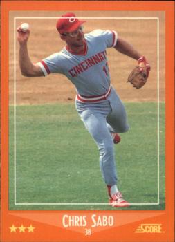 1988 Score Rookie & Traded - Glossy #100T Chris Sabo Front