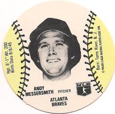 1978 Wiffle Ball Discs #NNO Andy Messersmith Front