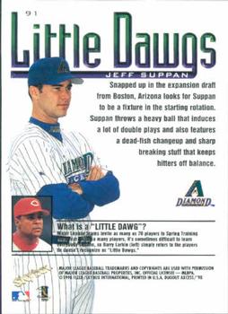 1998 SkyBox Dugout Axcess #91 Jeff Suppan Back