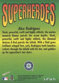 1998 SkyBox Dugout Axcess - SuperHeroes #8SH Alex Rodriguez / Namor Back