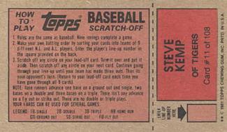 1981 Topps Scratch-Offs #11 Steve Kemp Back