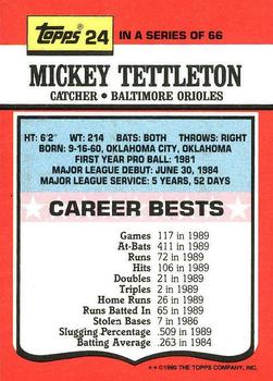 1990 Topps TV All-Stars #24 Mickey Tettleton Back