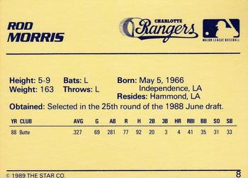 1989 Star #8 Rod Morris Back