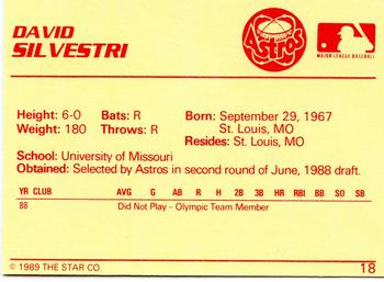 1989 Star #18 Dave Silvestri Back