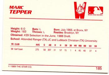1989 Star #185 Marc Tepper Back