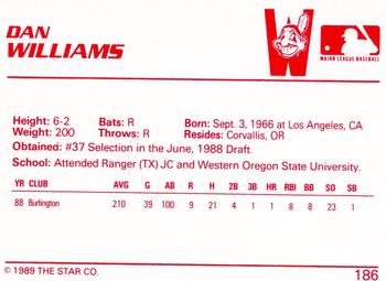 1989 Star #186 Dan Williams Back