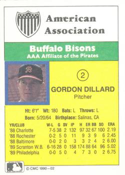 1990 CMC #2 Gordon Dillard Back