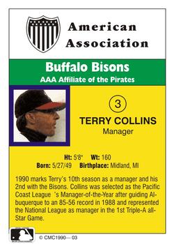1990 CMC #3 Terry Collins Back