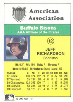 1990 CMC #12 Jeff Richardson Back