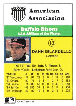 1990 CMC #13 Dann Bilardello Back