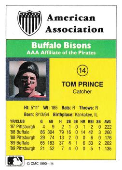 1990 CMC #14 Tom Prince Back