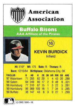 1990 CMC #16 Kevin Burdick Back