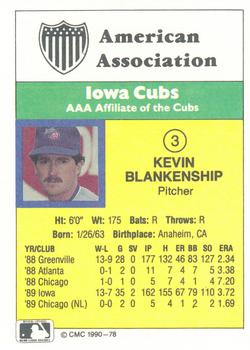 1990 CMC #78 Kevin Blankenship Back