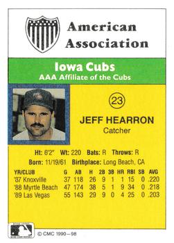1990 CMC #98 Jeff Hearron Back