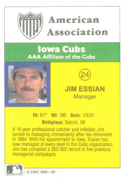 1990 CMC #99 Jim Essian Back