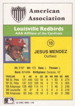1990 CMC #118 Jesus Mendez Back