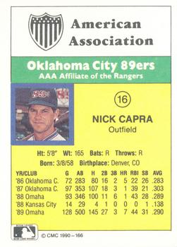 1990 CMC #166 Nick Capra Back