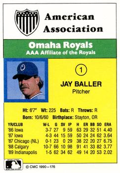 1990 CMC #176 Jay Baller Back