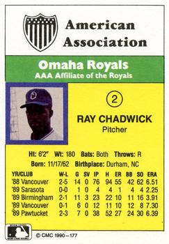 1990 CMC #177 Ray Chadwick Back