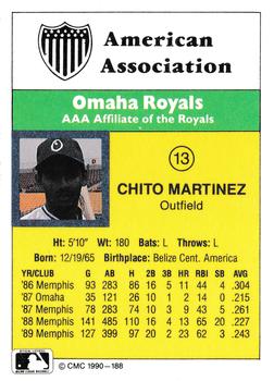 1990 CMC #188 Chito Martinez Back