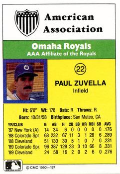 1990 CMC #197 Paul Zuvella Back