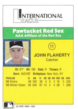 1990 CMC #262 John Flaherty Back
