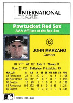 1990 CMC #263 John Marzano Back
