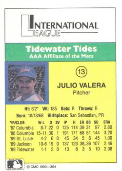 1990 CMC #364 Julio Valera Back