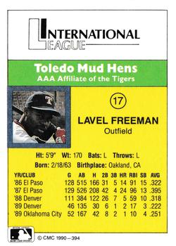 1990 CMC #394 LaVel Freeman Back