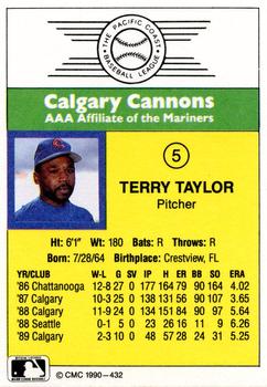 1990 CMC #432 Terry Taylor Back