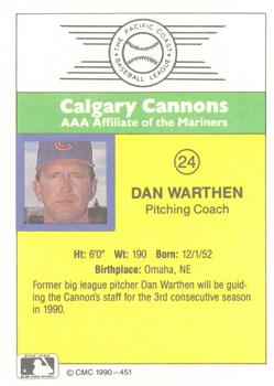 1990 CMC #451 Dan Warthen Back