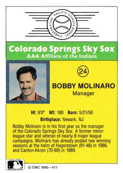 1990 CMC #477 Bobby Molinaro Back