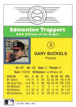 1990 CMC #480 Gary Buckels Back