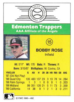 1990 CMC #492 Bobby Rose Back